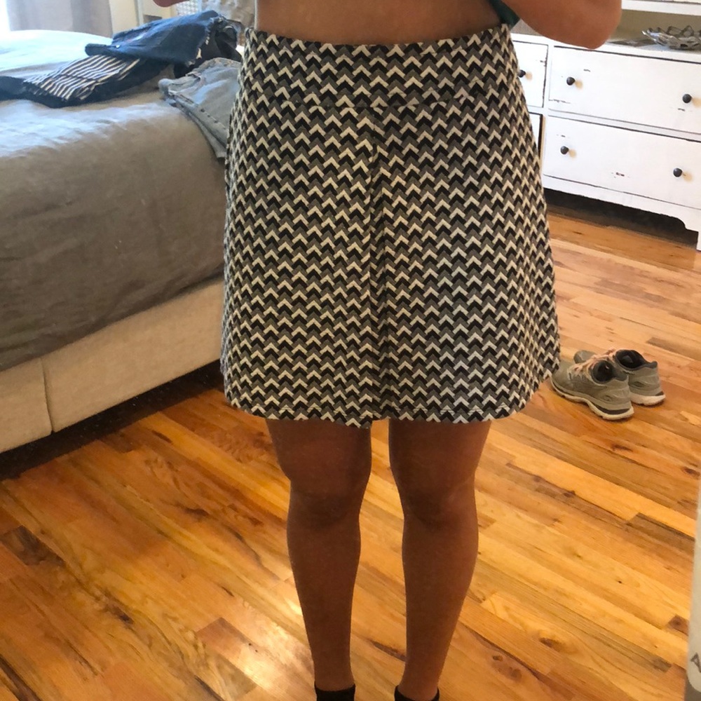Black cotton skirt with split front